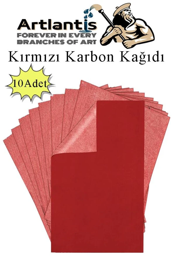 Kırmızı Karbon Kağıdı A4 10 Adet 21x29,7 cm Kopya Kağıdı Transfer Kağıdı Renkli Karbon Kağıdı