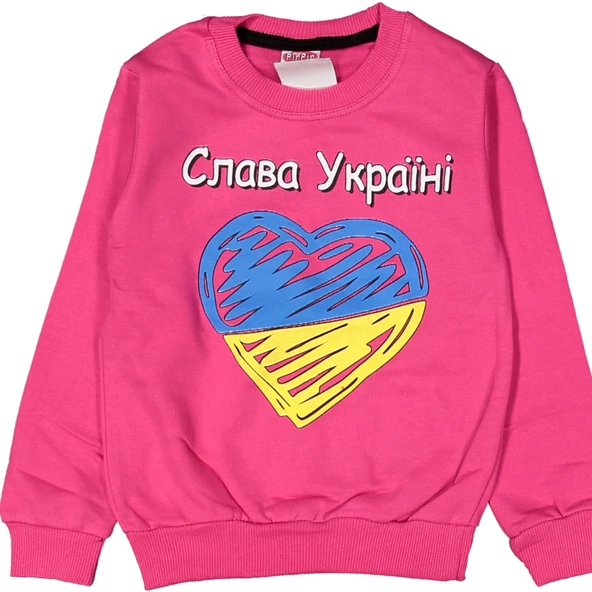 Kız Çocuk Kalp Baskılı Sweatshirt BGL-ST03634 - 3