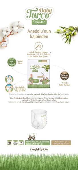 Baby Turco Külot Bebek Bezi Doğadan Beden:4 (8-18KG) Maxi 96 Adet Süper Ekonomik Pk - Resim 3