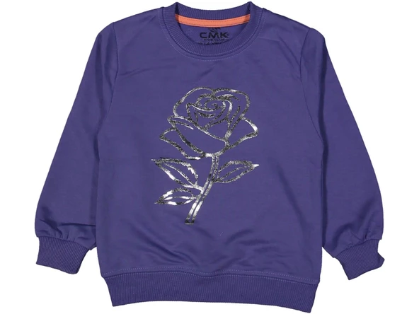Kız Çocuk Mevsimlik Gül Baskılı Sweatshirt BGL-ST03645 - 4