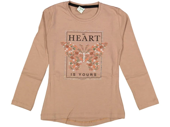 Kız Çocuk Mevsimlik Taşlı Kelebekli Sweatshirt BGL-ST03656 - 3