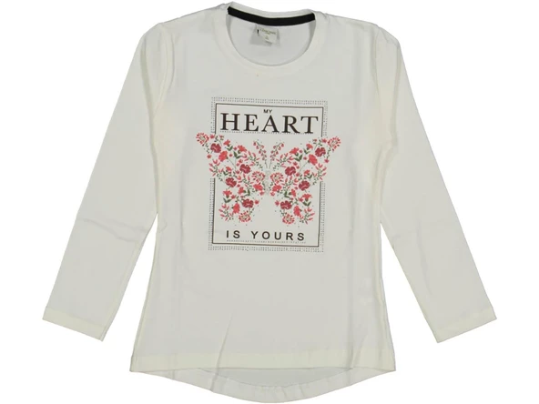 Kız Çocuk Mevsimlik Taşlı Kelebekli Sweatshirt BGL-ST03656 - 5