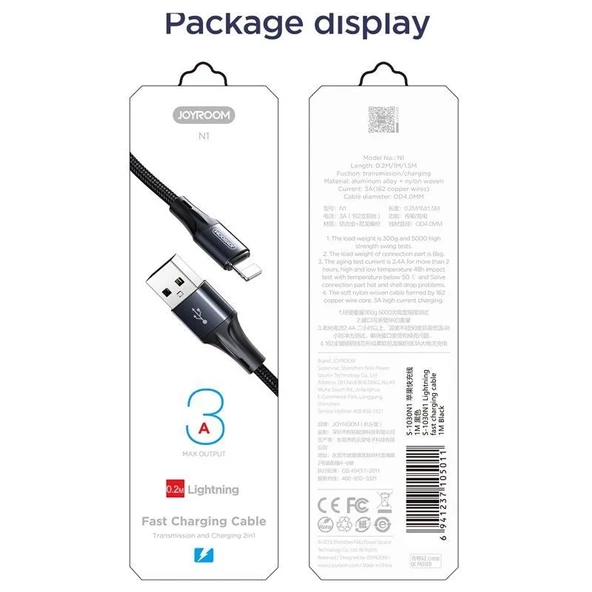 Joyroom S-0230N1 0.2m 3A USB -Lightning Data Sync Şarj Kablosu Kırmızı - Resim 3