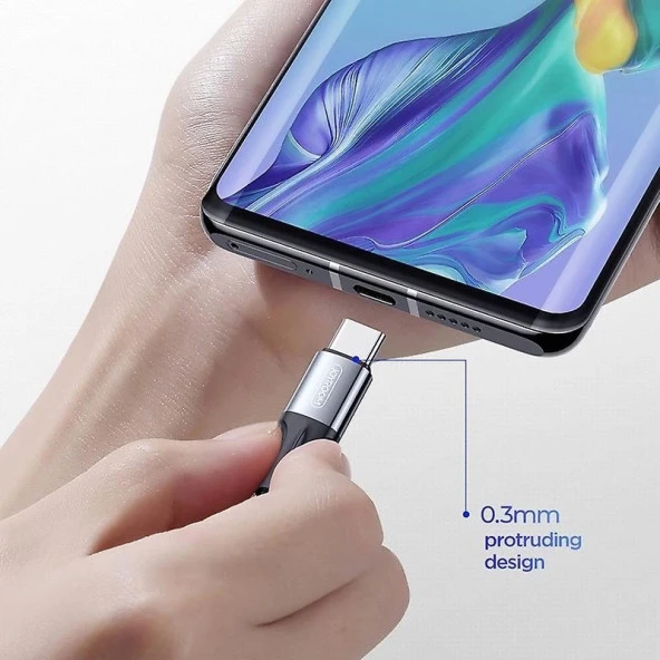 Joyroom S-0230N1 0.2m 3A USB -Type-C Data Sync Şarj Kablosu Kırmızı - Resim 3