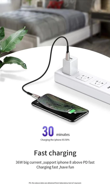 Joyroom S-M417 36W Lightning to Type-C PD Hızlı Şarj ve Data Kablosu - Resim 3