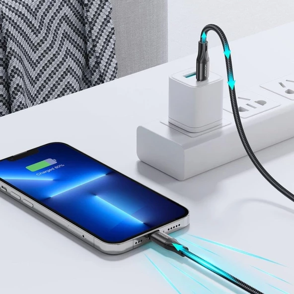 Joyroom S-2024N1 PD Hızlı Şarj ve Data Kablosu Type-C to Lightning 20W 2M - 5