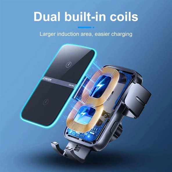 Joyroom Sensörlü Wireless Kablosuz Araç Şarj Cihazı Ve Tutucu (Göğüs) - 3