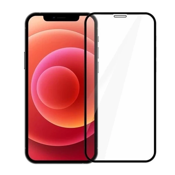 Iphone 12 Pro Max 6.7  Tempered Full Cam Ekran Koruyucu Siyah ürün görseli