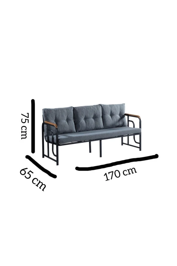 Serdemdizayn 3-1-1-masa bahçe balkon mobilyası antrasit - 2