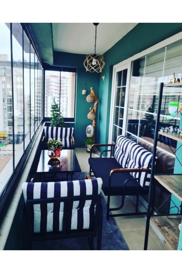 Serdemdizayn 2-1-1-sehpa Bahçe Balkon Takımı Zebra