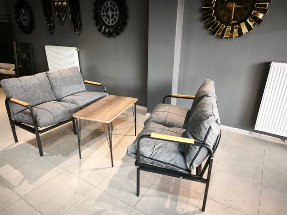Serdemdizayn(eco) Serdem Sehpalı Bahçe Balkon Takımı 2+2+sehpa--gri - 1