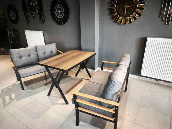 Serdemdizayn (KUQU)serdem 2+2+Masa Bahçe Balkon mobilya Takımı Gri - 2