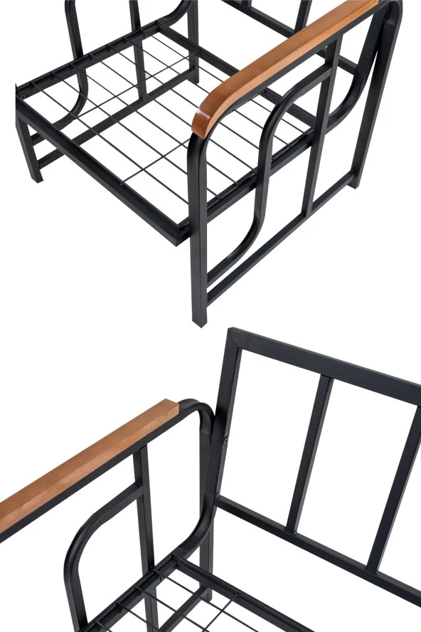 Serdemdizayn Serdem Sehpalı Bahçe Balkon Takımı 2+1+1-bordo - 5