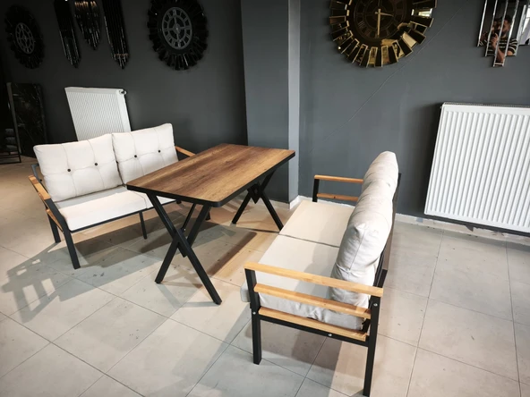 Serdemdizayn (KUQU)serdem 2+2+Masa Bahçe Balkon Takımı Krem ürün görseli