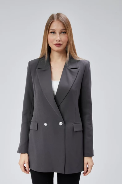 Oversize Dokuma Blazer Ceket - 12