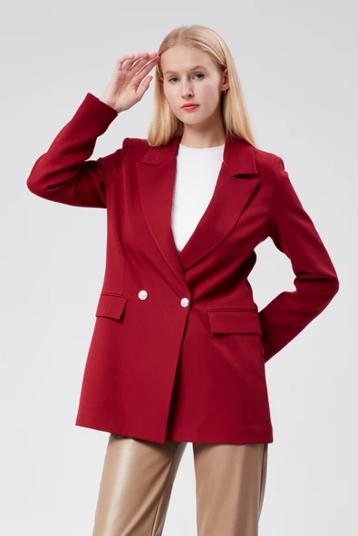 Oversize Dokuma Blazer Ceket - 7