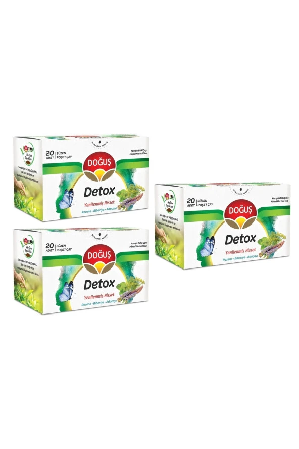 DOĞUŞ Detox Süzen Poşet Çay 3X20'Li / Rezene - Biberiye - Adaçayı