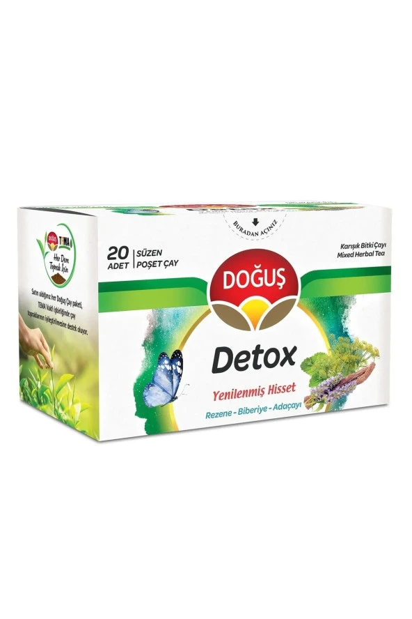 DOĞUŞ Detox Süzen Poşet Çay 20'Li / Rezene - Biberiye - Adaçayı