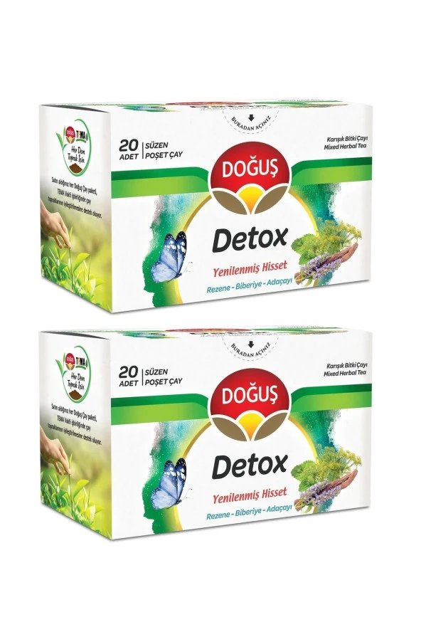 DOĞUŞ Detox Bardak Poşet Çay 2 Adet 20'Li - Yenilenmiş Hisset