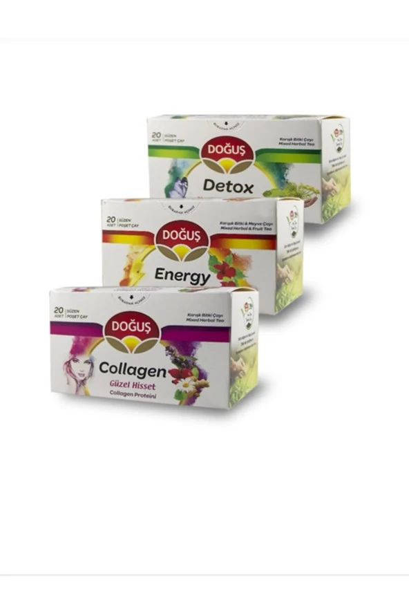 DOĞUŞ Collagen Energy Detox Bardak Poşet Çay Üçlü