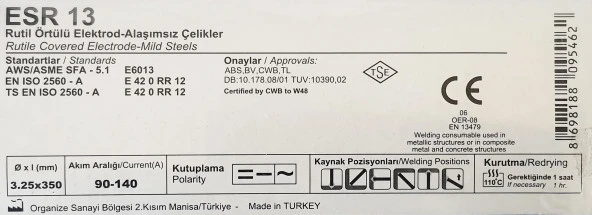 Magmaweld Oerlikon Rutil Elektrod Kaynak Teli Elektrotu 3.25mmx350mm - 100 Lü Paket - 2