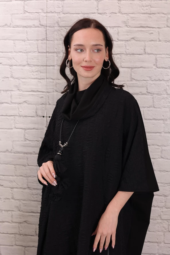 KADIN TASARIM TUNİK SİYAH - 17001-1 - Resim 6