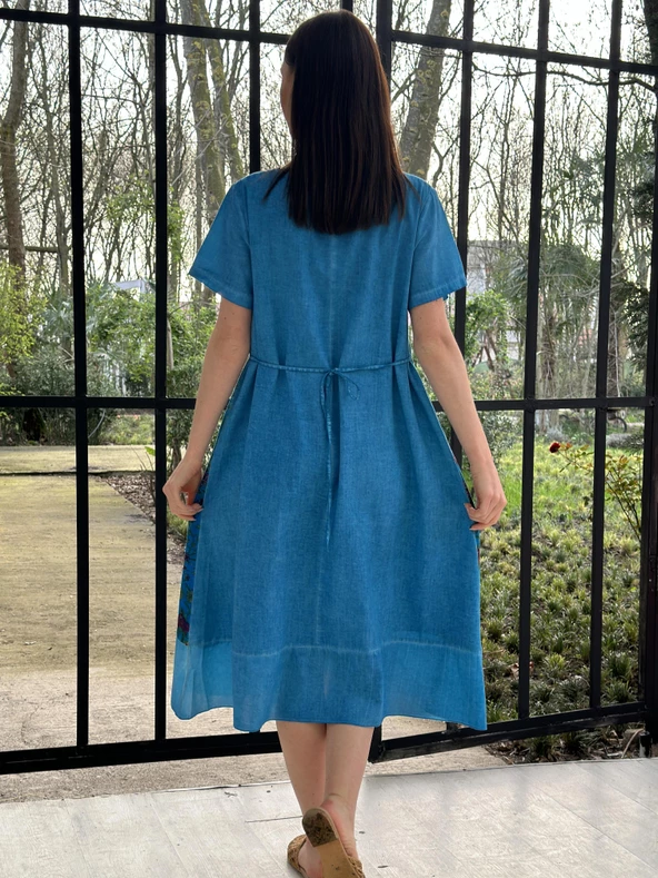 KADIN YAZLIK SALAŞ BÜYÜK BEDEN ELBİSE - 8011 - 3 - Resim 6