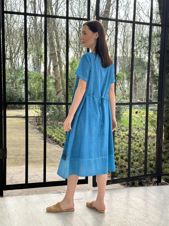 KADIN YAZLIK SALAŞ BÜYÜK BEDEN ELBİSE - 8011 - 3 - Resim 5