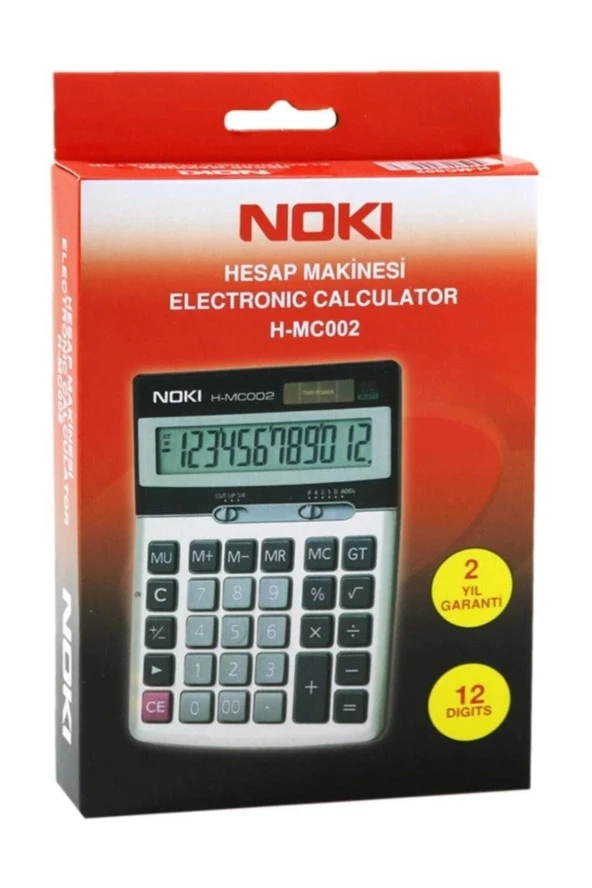 Noki ' Hesap Makinesi 12 Hane Masa Üstü H-mc002 (GÜNEŞ ENERJİLİ) - 2