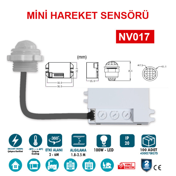 NO-VO Mini Hareket Sensörü (NV017) - 2