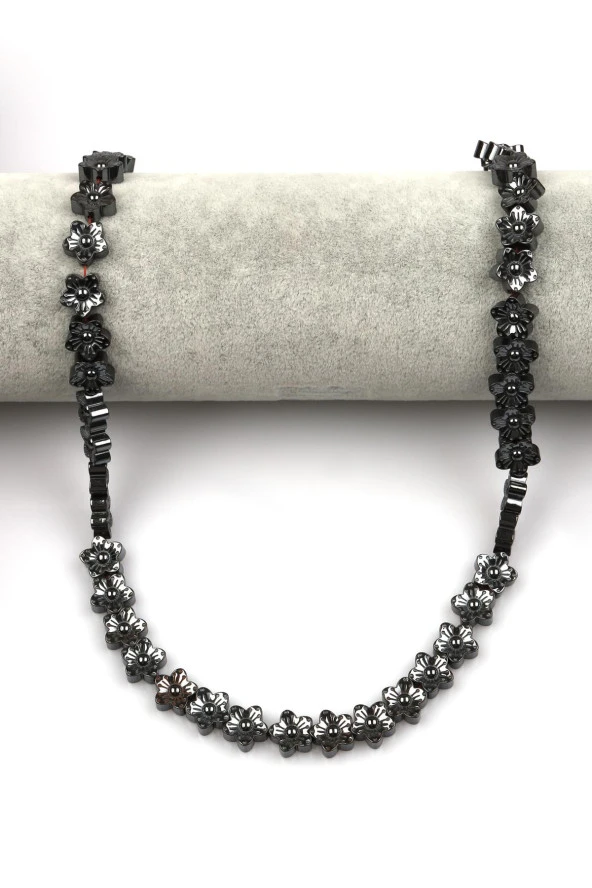 Hematit Dizi 10 mm Çiçek Model - Resim 2