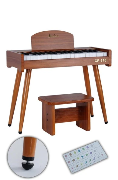 Midex CP-370OR Ahşap Çocuk Piyanosu Pilli 37 Tuşlu Gerçek Piyano Tuşları - Resim 1