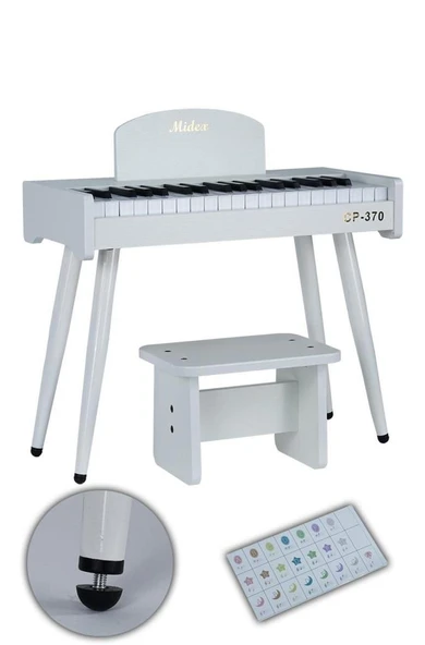 Midex CP-370WH Ahşap Çocuk Piyanosu Pilli 37 Tuşlu Gerçek Piyano Tuşları ürün görseli 1