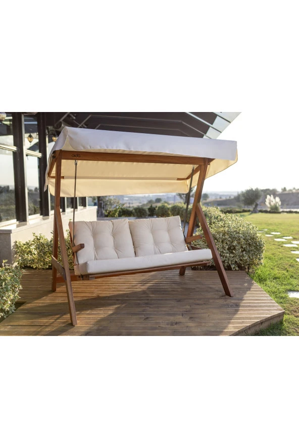 Aida Swings Grand 2000 Iroko Salıncaklar, 3 Kişilik Salıncak, Ahşap Bahçe Salıncağı, Balkon Salıncak Modelleri ürün görseli