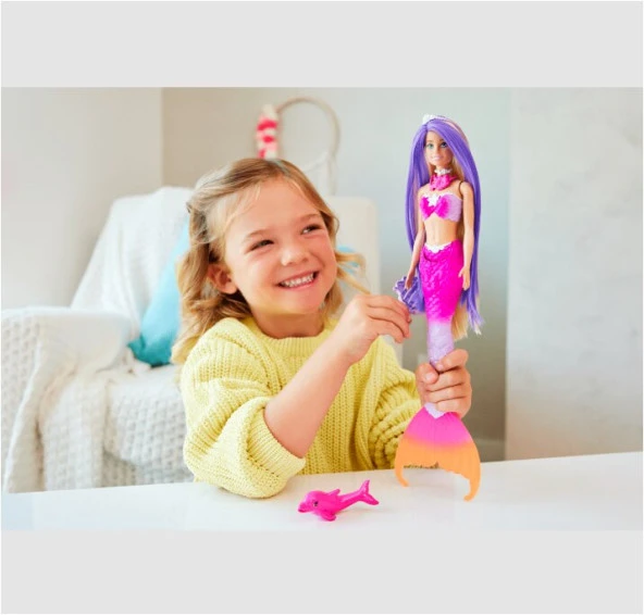 Barbie Renk Değiştiren Deniz Kızı ve Aksesuarları HRP97 Lisanslı Ürün - 2
