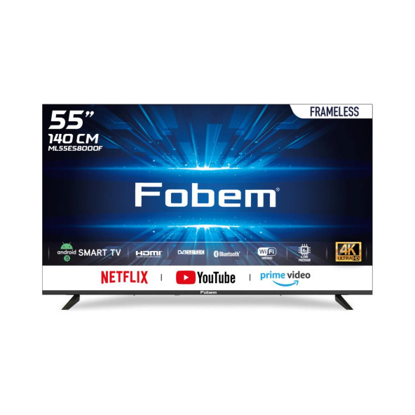 Fobem ML55ES8000F 55 Frameless Ultra Hd Androıd 13 Smart LED Tv