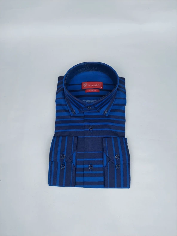 2463 Çizgili Slim Fit Gömlek - 2