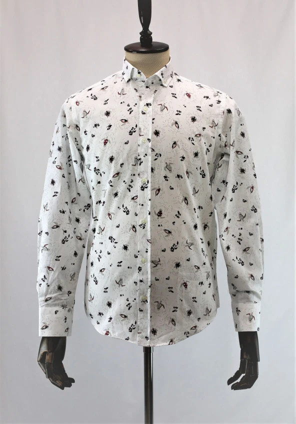 2586 Desenli Slim Fit Gömlek