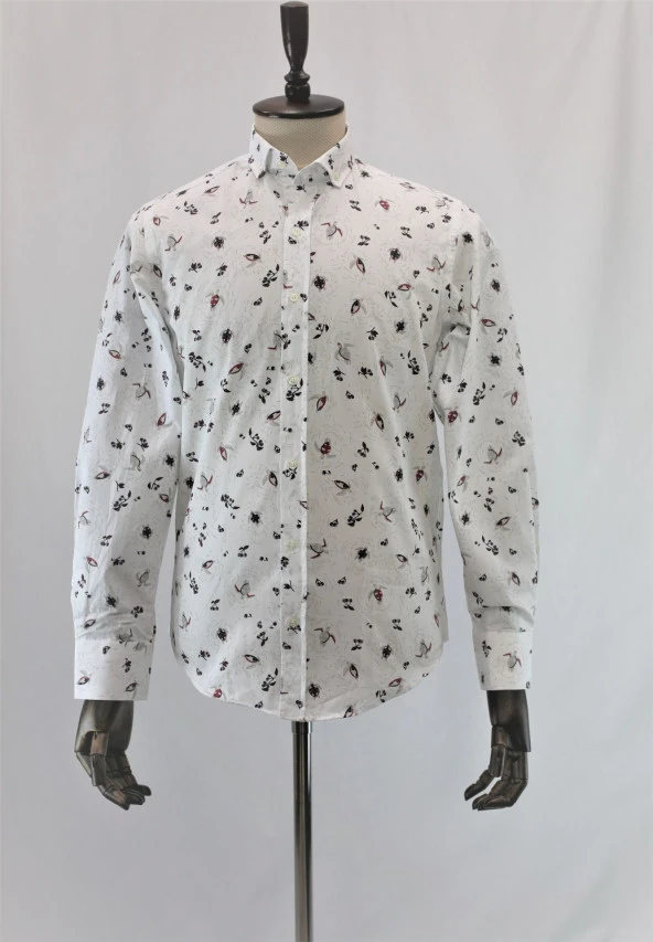 2586 Desenli Slim Fit Gömlek - Resim 2