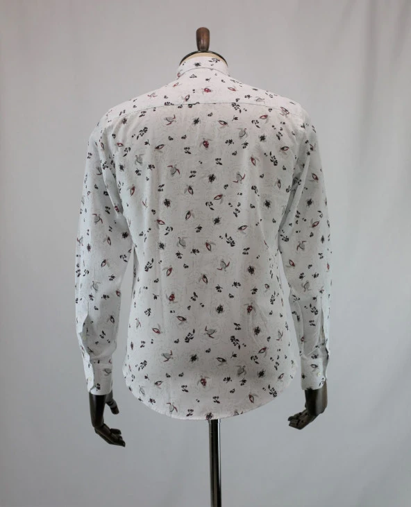 2586 Desenli Slim Fit Gömlek - Resim 3