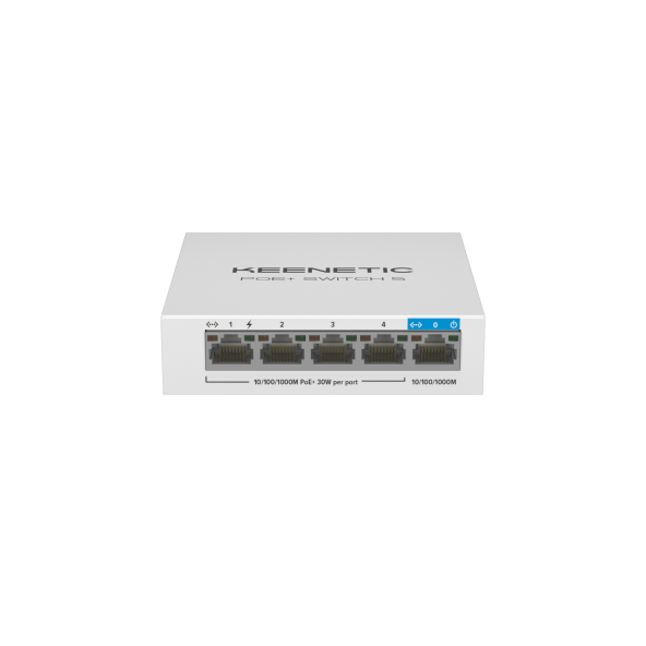 Keenetic PoE+ Switch 5, 1X1Gbit, 4X1Gbit PoE+ Port, IEEE 802.3AF/AT (Max.30W/Port), 60Watt - 2