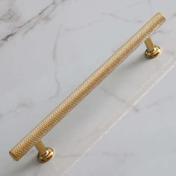 Doruk Kulp Mutfak Mobilya Dolabı Çekmece Dolap Kulpları Kapak Kulbu Kulpu Gold Altın 224 mm Metal - Resim 6