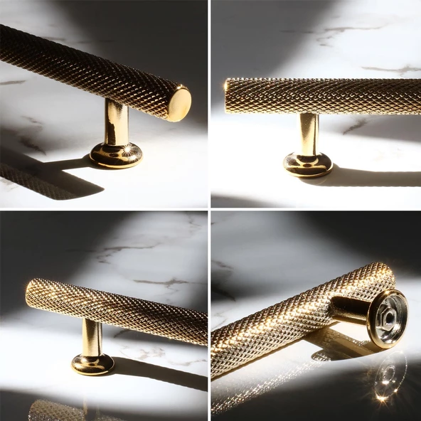 Doruk Kulp Mutfak Mobilya Dolabı Çekmece Dolap Kulpları Kapak Kulbu Kulpu Gold Altın 224 mm Metal - Resim 2