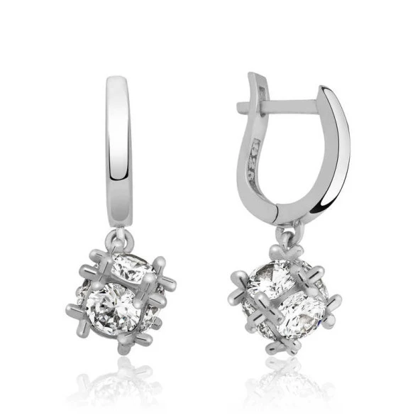Himarry 925 Ayar ​Gümüş Taşlı Küp Küpe