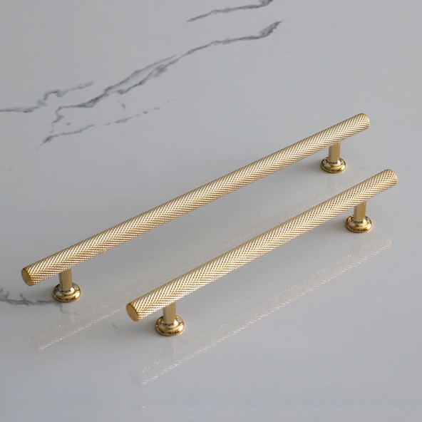 Doruk Kulp Mutfak Mobilya Dolabı Çekmece Dolap Kulpları Kapak Kulbu Kulpu Gold Altın 224 mm Metal - Resim 7