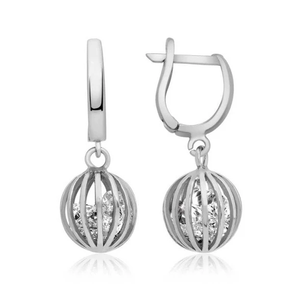 Himarry 925 Ayar ​Gümüş Taşlı Küre Küpe - 2