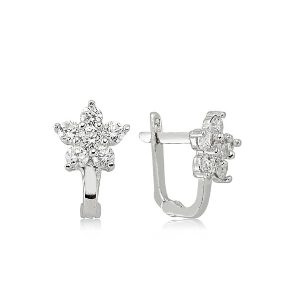 Himarry 925 Ayar Gümüş Çiçek Küpe - 2