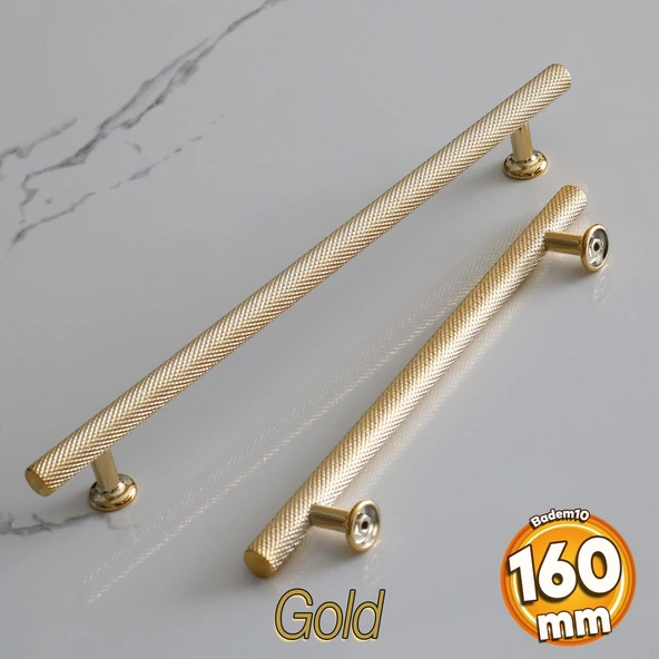 Doruk Kulp Mutfak Mobilya Dolabı Çekmece Dolap Kulpları Kapak Kulbu Kulpu Altın Gold 160 mm Metal