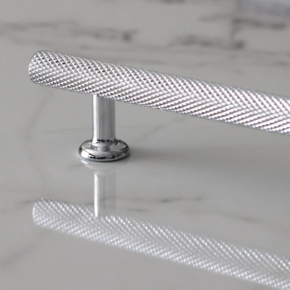 Doruk Kulp Mutfak Mobilya Dolabı Çekmece Dolap Kulpları Kapak Kulbu Kulpu Krom Renk 224 mm Metal - 8