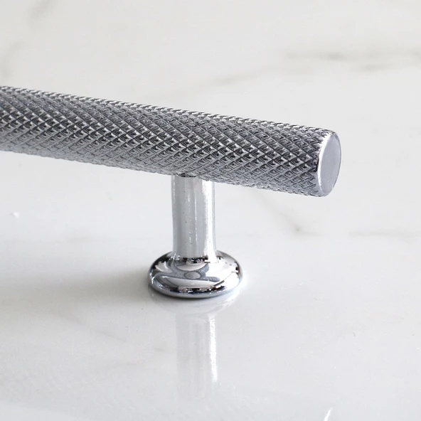 Doruk Kulp Mutfak Mobilya Dolabı Çekmece Dolap Kulpları Kapak Kulbu Kulpu Krom Renk 224 mm Metal - 5